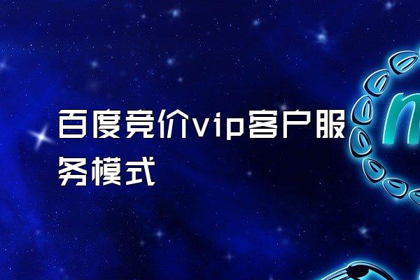 百度竞价vip客户服务模式